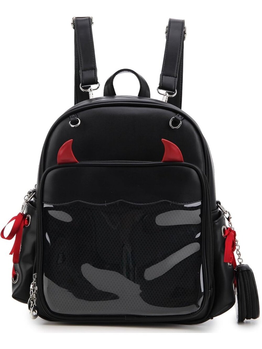 🎃Black Goth Ita Bag Backpack with 3 Inserts Pin Display Bag For Halloween